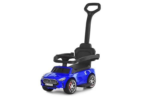 Каталка-толокар M 6255EL-4 (1шт) бат.ручка, муз, світло, шкіра, підсклянник, MP3, BLUETOOTH, синій