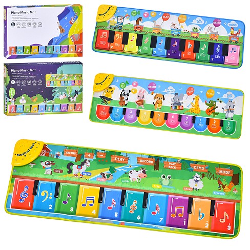 Килимок 638-2-3-5 (24шт) музичний, 110-36см, піаніно, музика, звук(англ), запис, 3 режими, регулятор