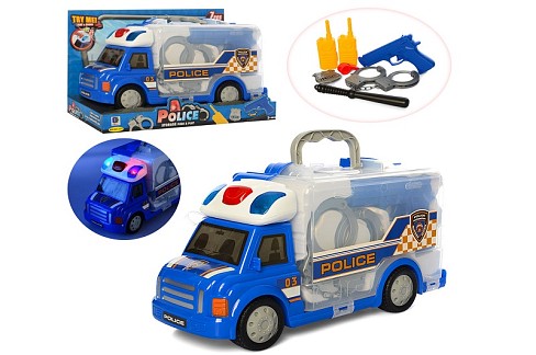 Машинка 661-173 (18шт) поліція, наручники, пістолет, рація, муз., світло, бат., кор., 35-22-14,5 см.