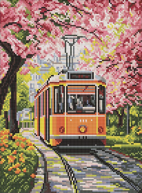 Набір з алмазною мозаїкою Квітуча дорога" 30х40см  AMO8206"