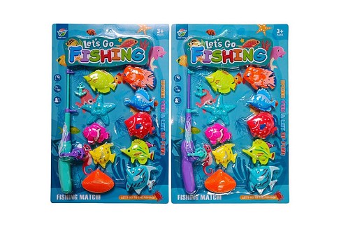 Рибалка арт. 3067-122 (132шт/2) 2 види мікс, вудка, 10 рибок,  планшет 43,5*28,5см.