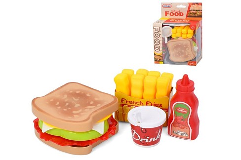 Продукти арт. 623-521 (216шт/2)   Фаст фуд, розбірні продукти короб. 17*6*11 см