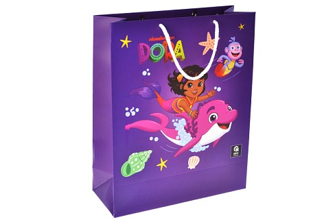 Пакет паперовий M QB004-102 Дора мандрівниця" р.27x33x11 см qbee"