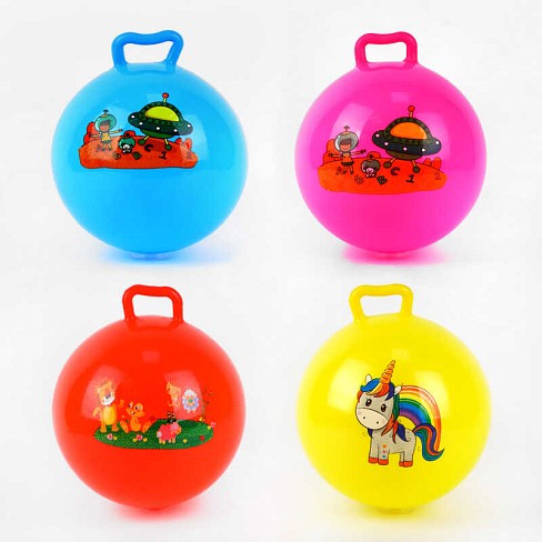 Стрибун гумовий C 54921 (360) 4 види, діаметр 18 см, вага 100 грамів, у пакеті