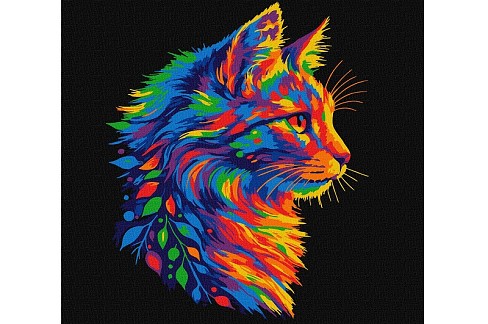 Набір для розпису по номерах Яскравий котик" 30х30см KHO6822"