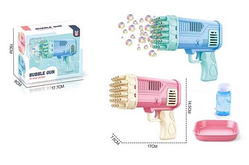 Установка з мильними бульбашками S 3002 (120/2) на батарейках, пляшечка з мильною рідиною, в коробці