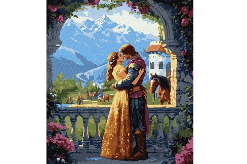 Набір для розпису по номерах Принцеса та лицар" 40х50см KHO8495"