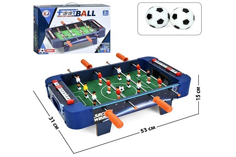 Футбол XJ6015 (12шт) дерев'яний, на штангах, на ніжках, 53-31-в15см, поле 40,5-28,5см, шкала ведення