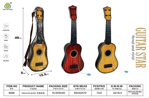 Гітара арт. 8088 (72шт/2)  2 кольори мікс, сумка 15,5*5*49см.