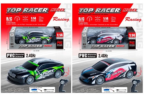 Машина D-10-12 (18шт) р/к2,4G, акум, 26см, 1:14, звук, корпус не б'ється, гумові колеса, USBзарядне,