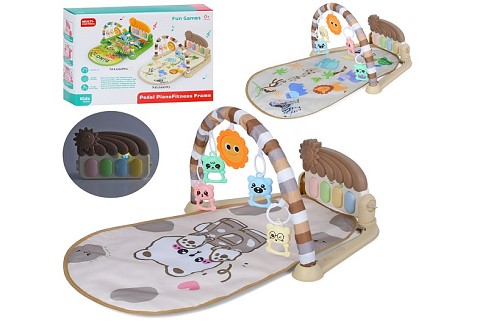 Килимок для немовляти 66095-66099 (20шт) 70-47см, дуга, підвіски 5шт (4шт брязкальце), піаніно-музик