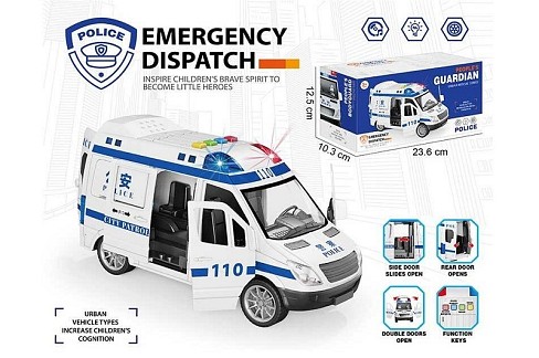 Спецтехніка 141-2 (60/2) Поліцейський автомобіль", підсвічування, звук, пісні, озвучення англійсько"
