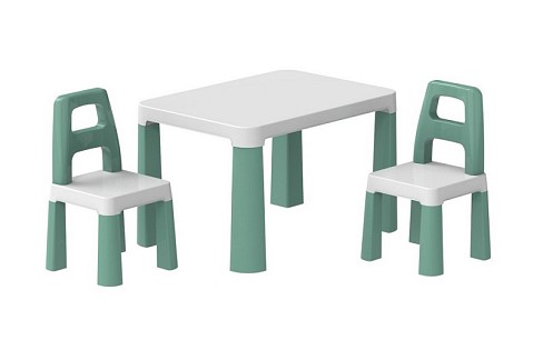 Дитячий стіл з двома стільцями ментоловий Тех0440