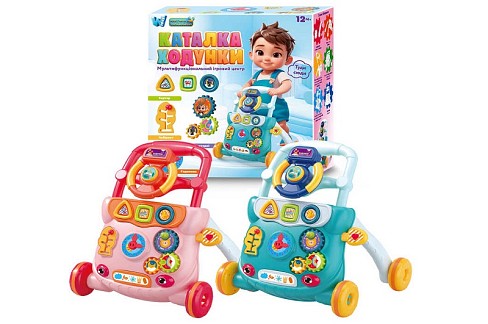 Каталка-ходунки 47256 (12) WToys", 2 кольори, ОЗВУЧУВАННЯ УКРАЇНСЬКОЮ МОВОЮ, шестерні, геометричний"