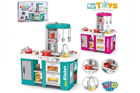 Кухня 922-168-169 (6шт) 61-33-в72,5см, плита, звук, світло,духовка, мийка-ллється вода, посуд, проду