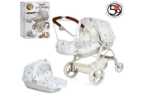 Коляска T726051 (3шт) для ляльки, 2в1, класика, 62-40-в73см, люлька-переноска 54-27-14см, рег.ручка,