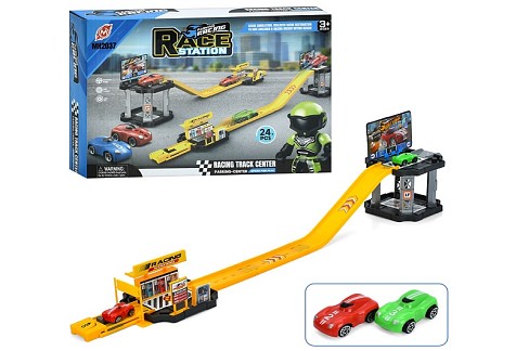 Гараж MH2037 (72шт)  70-13-10см, 2 поверхи, запуск, машина 4,5см, 2шт, 24дет, в кор-ці, 27-19-5,5см