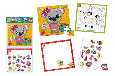 Набір для творчості Vladi toys 4 в 1. Пухнастики та солодощі. VT4210-17 (укр)