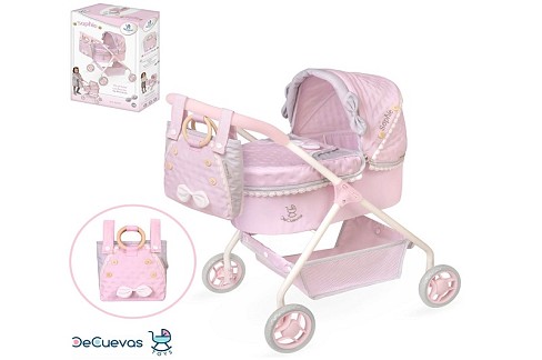 Коляска 86075 (6шт) для ляльки, класика, ш35-д50-в60см, висота до ручки 56см,сумка, корзина, метал,