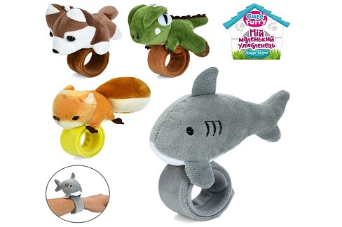 Браслет BRA149 (120шт) 24см, тварина, плюш, 4 види, у пакеті, 16-22-4см