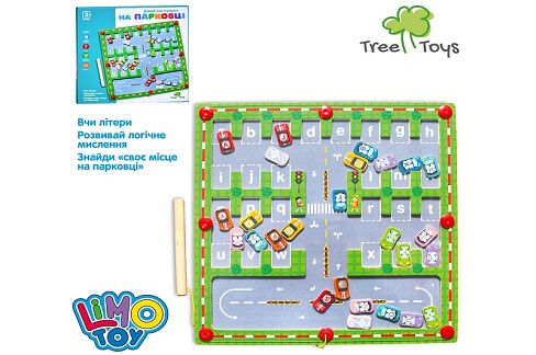 Дерев'яна іграшка MD 0830 (20шт) настільна, магнитна, стоянка, ігрове поле 29,5-29,5см, в кор-ці, 31