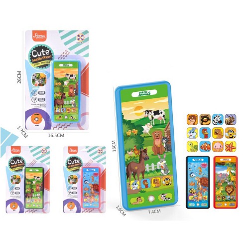 Телефон мобільний 678-9-1A (160шт) 7,5-16см, музика, звук(англ), звуки тварин, 3 види/мікс кольорів,