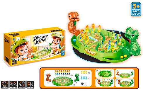 Настільна гра HZ-091 (12шт) Битва динозаврів, ігрове поле 50-22-в20см, кульки, в кор-ці, 48-23,5-8см