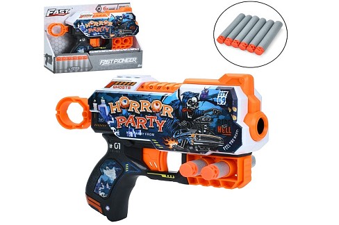 Пістолет BH121 (48шт) 20см, м'які кулі 6шт, в кор-ці, 20,5-15-5см