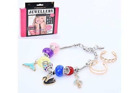 Набір для творчості 762-6 (54шт) браслет, намистини, каблучки, мікс видів, в кор-ці, 17-18-2,5см