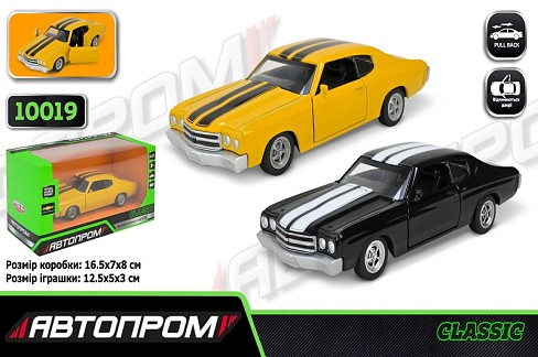 Машина мет. АВТОПРОМ  арт. 10019 (48шт/2) 5 inch Chevrolet Chevelle 454?1970?,2 видавідкр.двері, у к