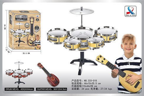 Барабанна установка+гітара арт. 333-018 (24шт/2)  короб.35,5*10*46см