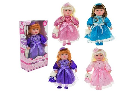 Лялька Панночка" арт. PL-525-100 (12шт)  батар. мікс 4 види, музична, м'яконабивна, р-р ляльки 46 с"