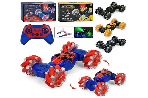 Машинка CV8818-110A (8шт) р/к, пульт 2шт(1браслет на руку), акум, 27см, музика, світло, пара/дим, ко