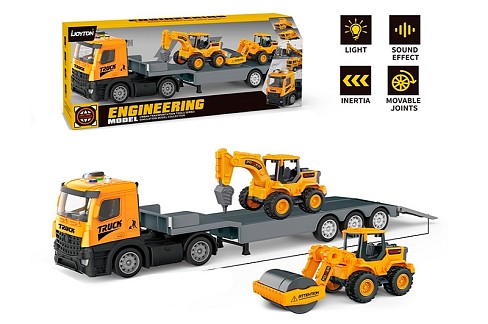 Будтехніка YJT-179D (18шт) інерція, 37см, музика, звук, світло, гумові колеса, будтехніка 11см 2шт,