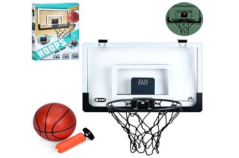 Баскетбольне кільце MR 1141 (6шт) щит пластик 45,5-30,5см, кільце метал 25см, електр.табло-звук, сіт