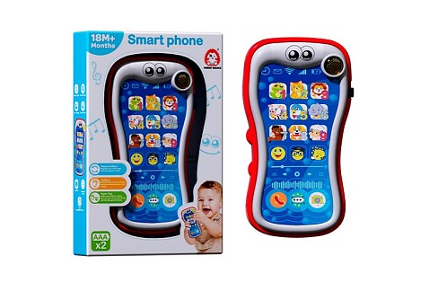 Телефон мобільний EA040 (48шт) 14-8-2,5см, музика, звук(англ), світло, на бат-ці, в кор-ці, 12-18-3с