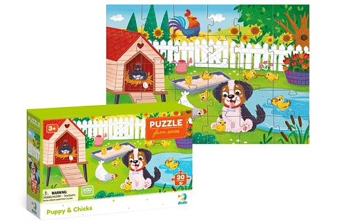 300681 Пазл Песик і курчата""