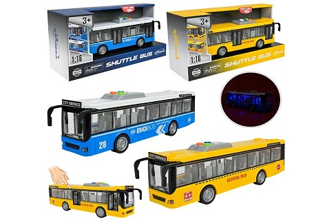 Автобус арт. WY910AB(24шт) батар. 2колір, зі свет.і муз.відкр.двері, короб. 32*10,5*16,5см