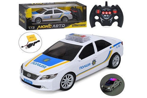 Машина M 6406 (12шт) р/к2,4G, акум, 33см, 1:12, поліція, звук, світло, гумові колеса, USBзарядне, в
