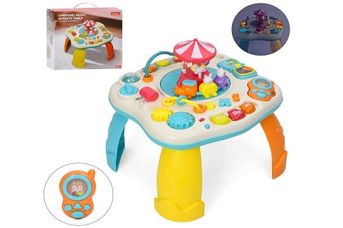 Центр розвиваючий 59088 (6шт) столик, 37-36-в37см, поїзд, піаніно, телефон, карусель, музика, світло