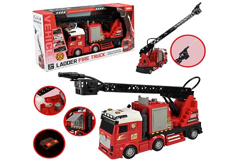 Пожежна машина арт. JP588-73 (12шт)  батар світло,звук, вода, телескопічні сходинки короб. 53,5*29*1