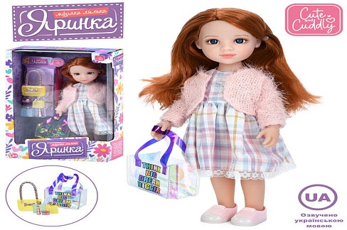 Лялька M 6072 I UA (20шт) Яринка, 30,5см, музика(укр), 5 пісень, сумка, аксесуари, бат(табл), в кор-