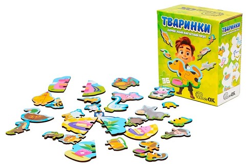 Дерев'яний магнітний пазл Тваринки"  Puz-22930"