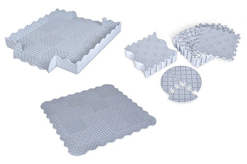 Килимок-пазл ME 1167 Gray Patterns (4шт) EVA, 36шт/у наборі  (16 пазлів 31х31х1см + 20 бортиків), сі