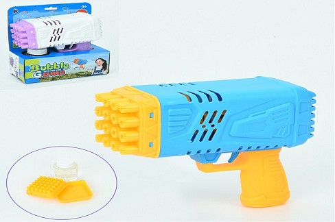 Мильні бульбашки 577A (24шт) пістолет/бластер, 14,7см, запаска 8см, 2 кольори, в кор-ці, 16-18-7см