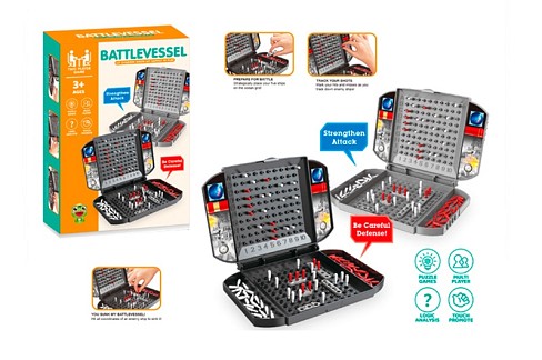 Настільна гра 596-13 (72шт) Морський бій, ігрове поле 2шт 15-11см, в кор-ці, 16-24-5,5см