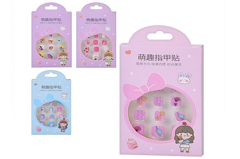 Косметика A0347 УП24шт (456шт) наліпки на ногті, 4 вид, в кор-ці 7-13-1см, упаковка 24 шт пакет мікс