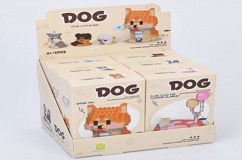 Конструктор W1527 (288шт) собака, від 148дет, 6видів (1вид-килимок), в кор-ці, 16,5-11,5-13смУПАК6шт