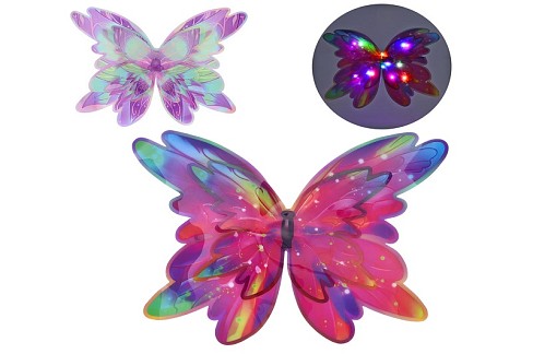 Набір аксесуарів YG0436 (100шт) крила карнавальні, метелик, 52-39-3см, світло (3режими), 2 види, на