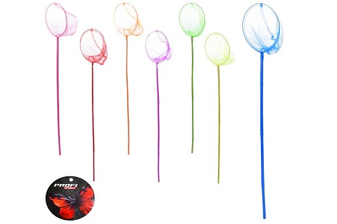 Сачок для метеликів M 0063 U/R (100шт) довж114см,довж.ручки90см,діам24см,бамбук,7 кольорів (упак10шт